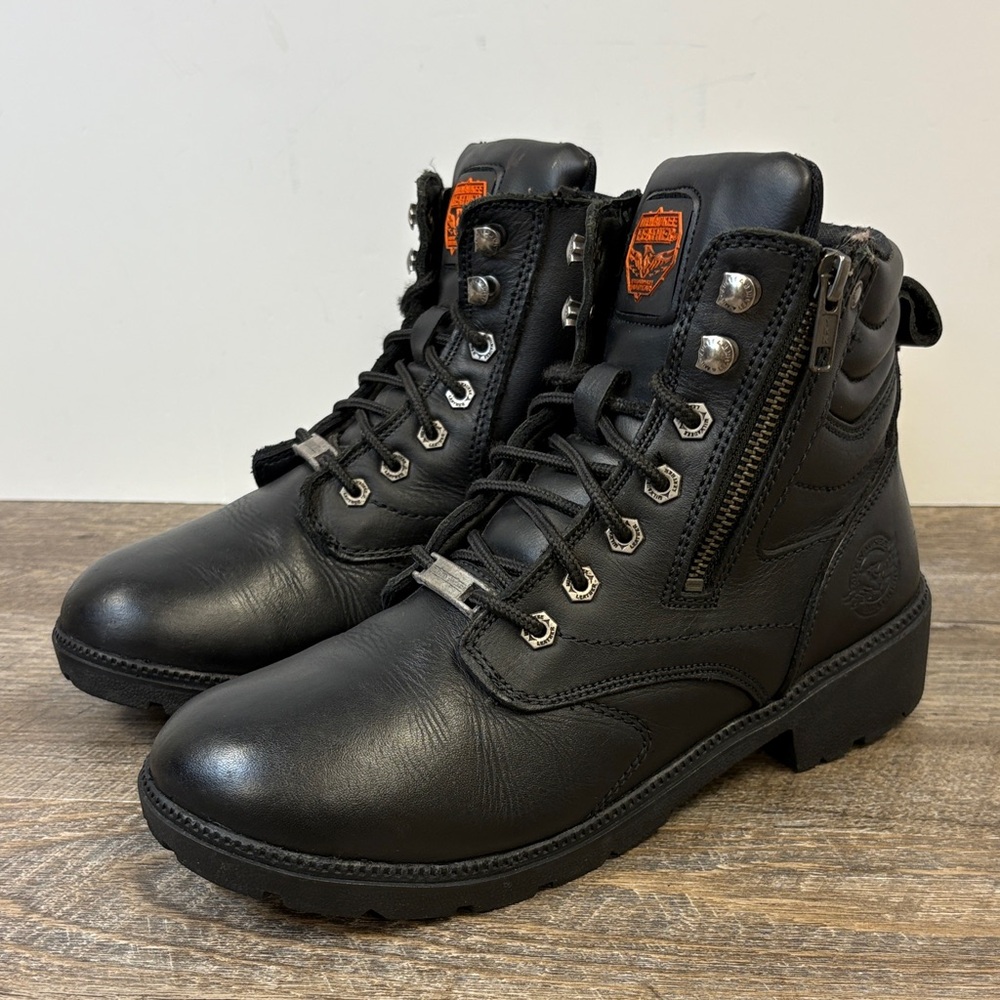 Milwaukee Leather “MBL 9320” Black Leather Motorcycle Boots (Size 9 US)